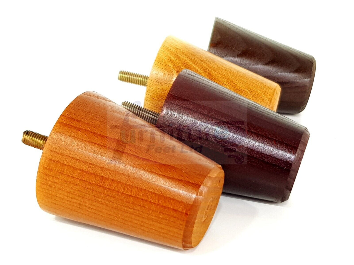 4x Solid Wood Turned Furniture Legs Replacement Bun Feet 75mm High Chairs Stools Sofa's Beds Settee M8
