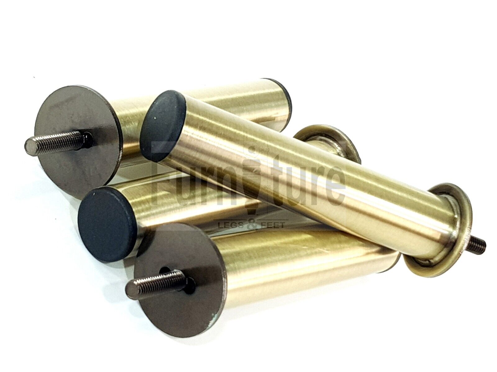 4 Metal Furniture Sofa Legs 150mm High Chair Feet Settee Cabinets Brush Brass M8
