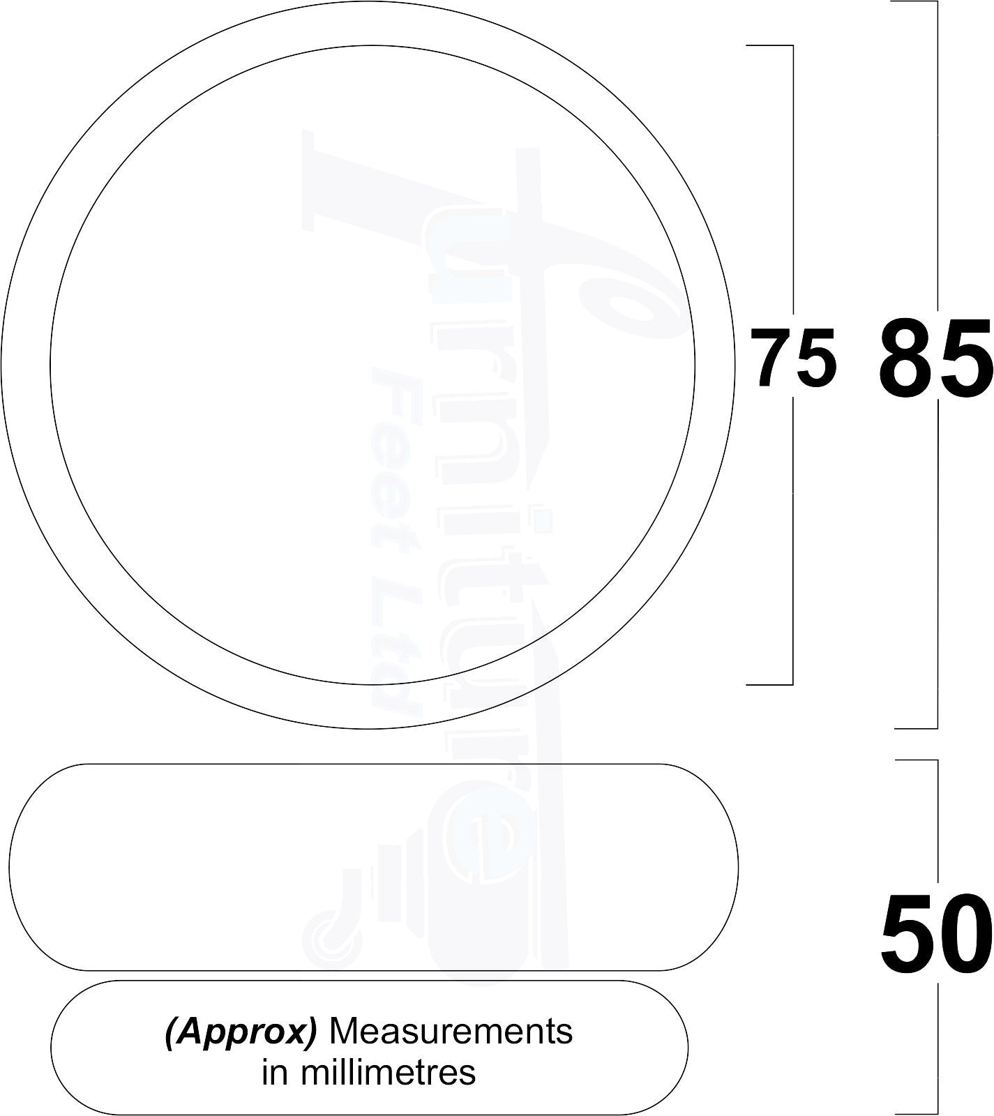 4 Wood Bun Feet Replacement Furniture Legs 50mm High M10 Thread Chairs Beds