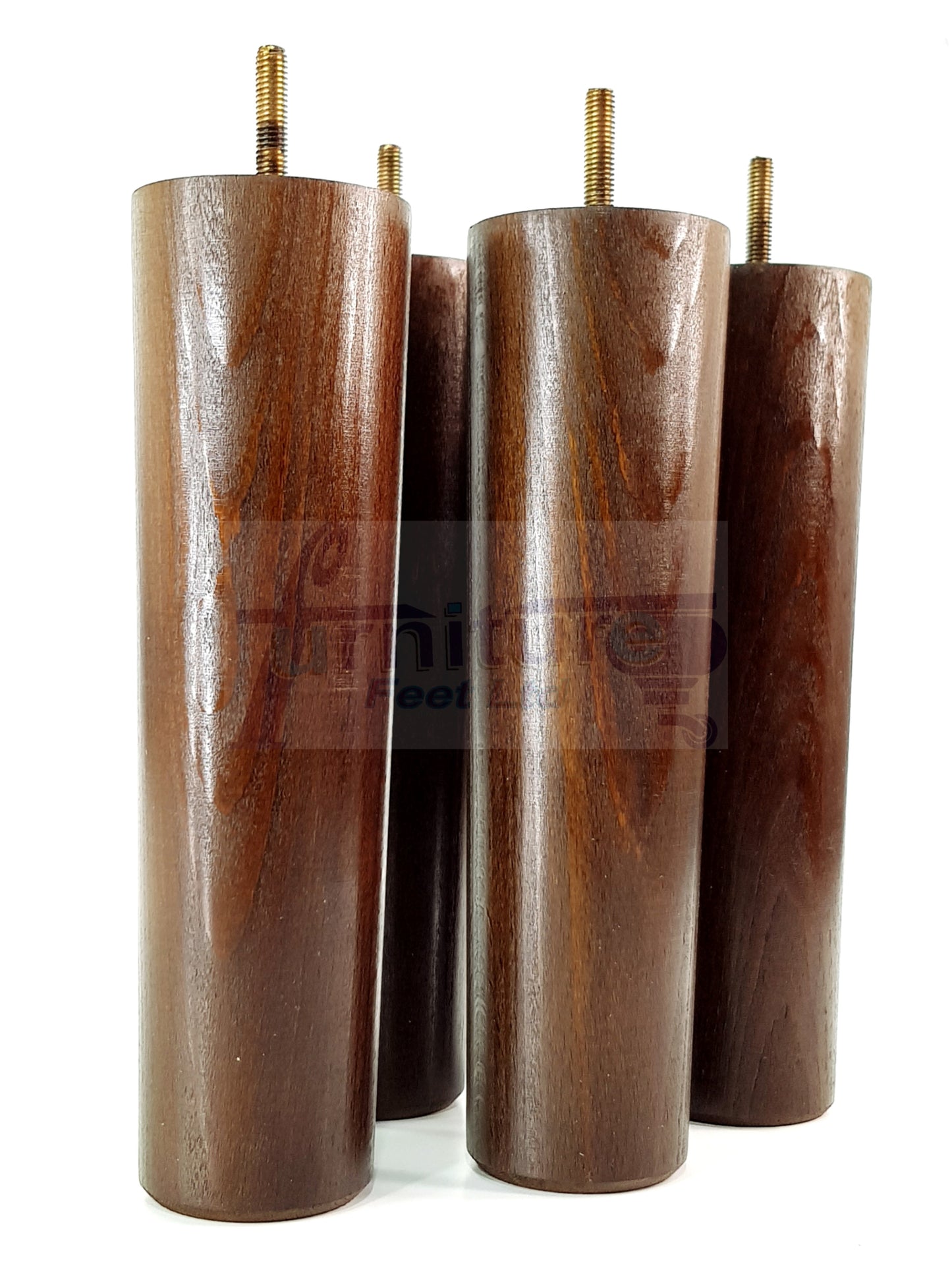 4 Furniture Legs Replacement Feet 230mm Chairs Settee & Cabinets M8 Thread Antique Brown