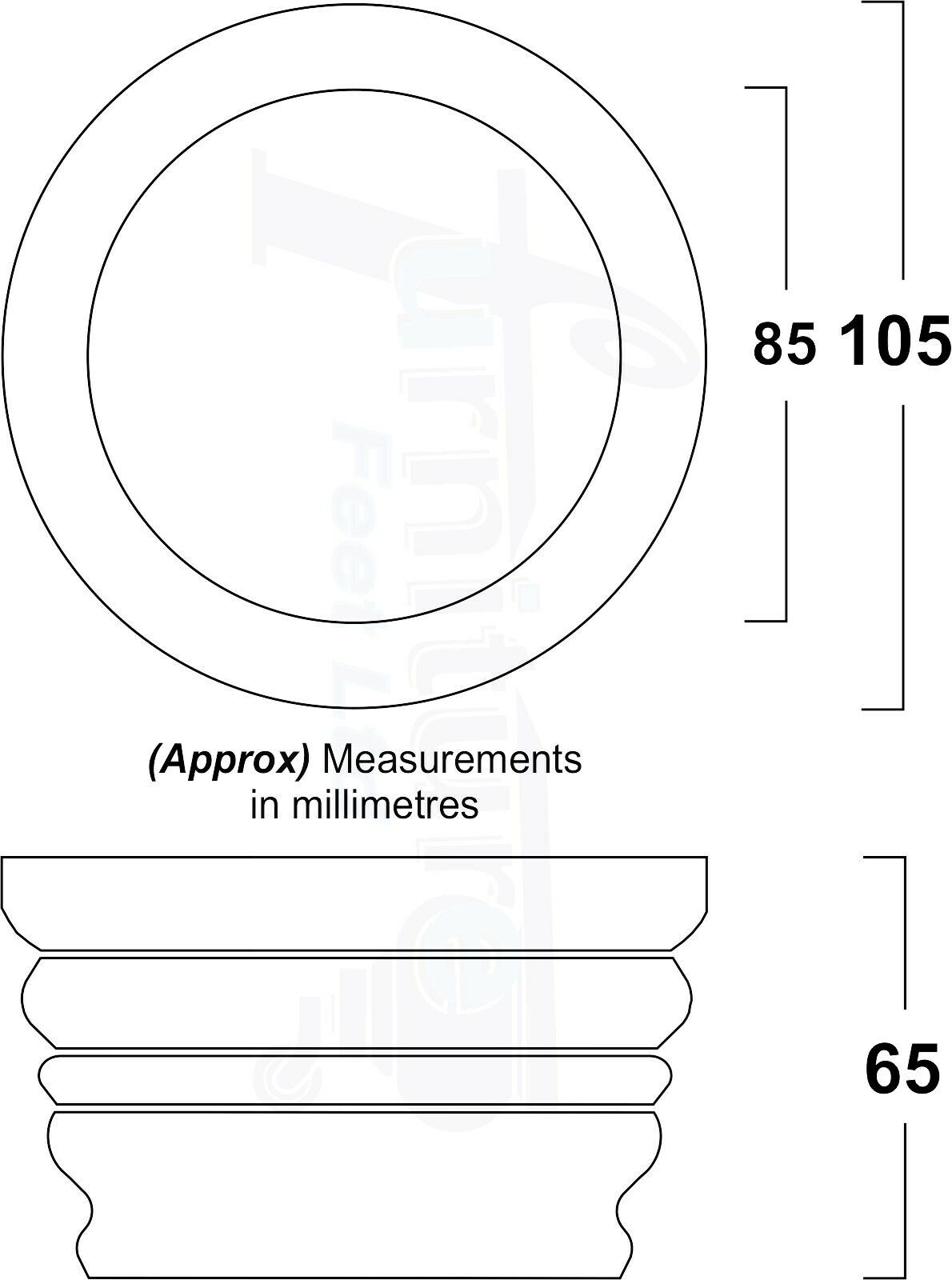 4x Replacement Turned Wooden Furniture Legs 65mm High 8mm Tread