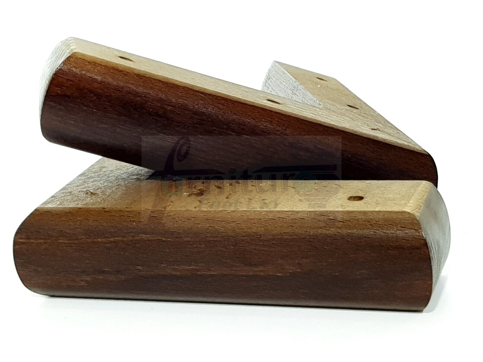 Set Of 4 Wooden Corner Furniture Feet 40mm High Replacement Sofa Chair Legs Self-Fixing: Antique Brown