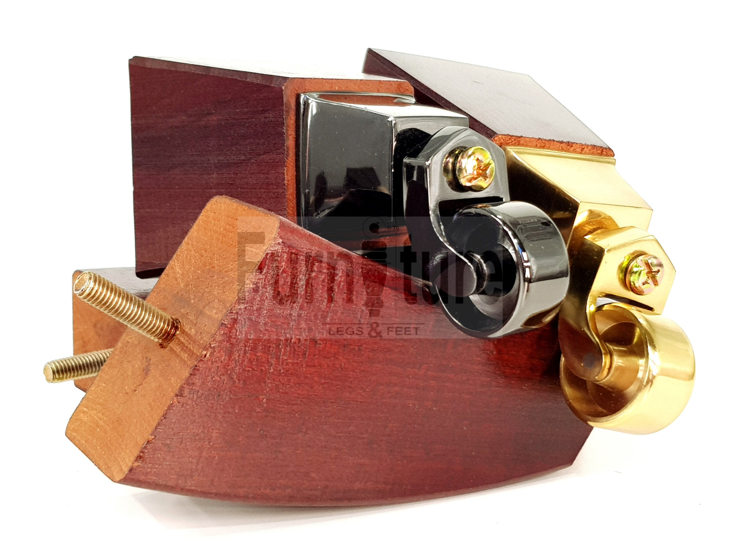 2x Cuved Wood Furniture Legs & 2x Castor Feet 150mm High For Chairs Sofas Settees 8mm Thread