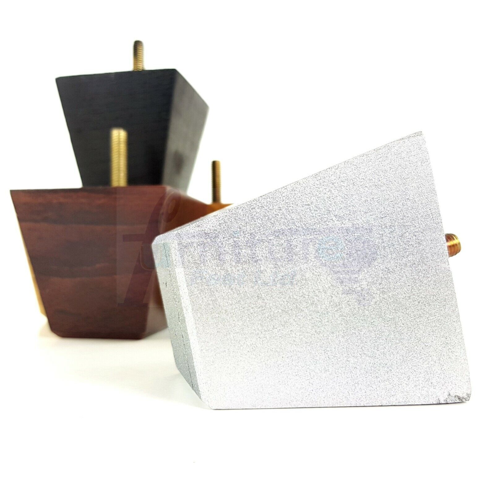 4 Solid Wood Square Furniture Feet Replacement Legs 65mm High M10 Thread