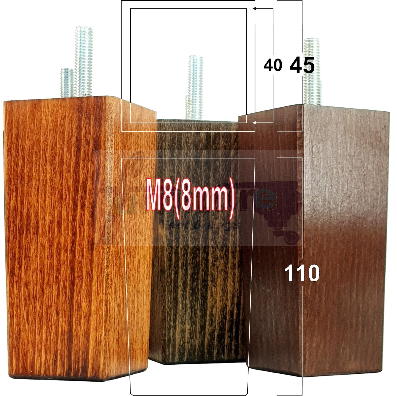 4 Wood Furniture Feet Replacement Legs 110mm High Chairs Stools Sofa Bed Settee & Cabinets M8