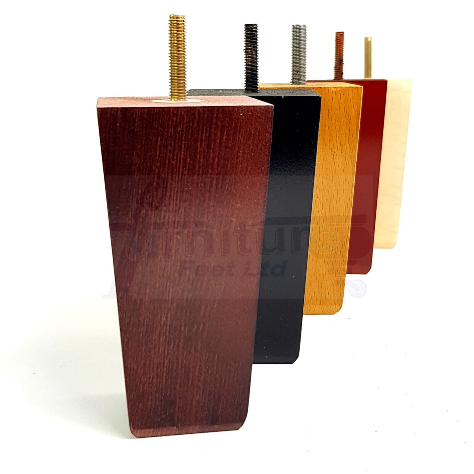 4x Block Wood Sofa Legs 135mm High Replacement Furniture Feet Chairs Cabinets M8(8mm)