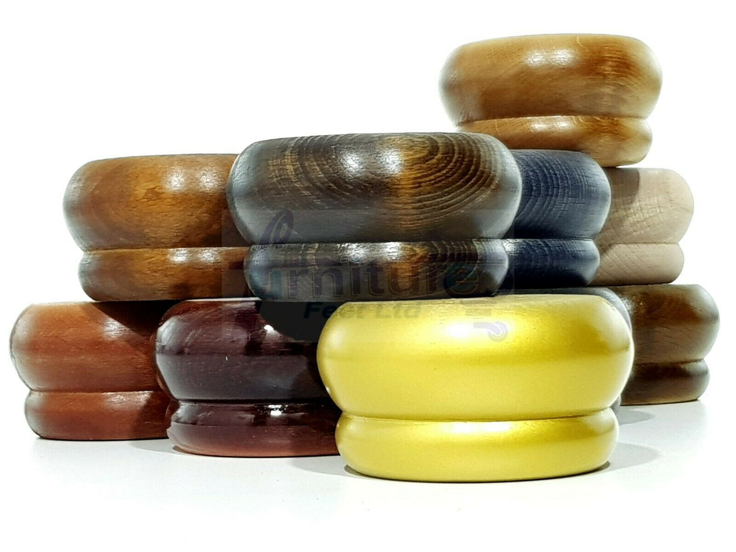 4 Turned Wood Furniture Legs Chair Sofa Stool Bed Replacement Bun Feet 50mm High