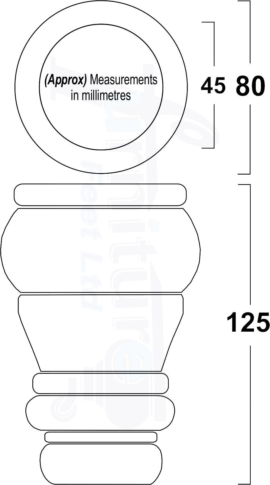 4x Replacement Turned Furniture Sofa Leg Chair Settee Feet 125mm High (Self-Fix)