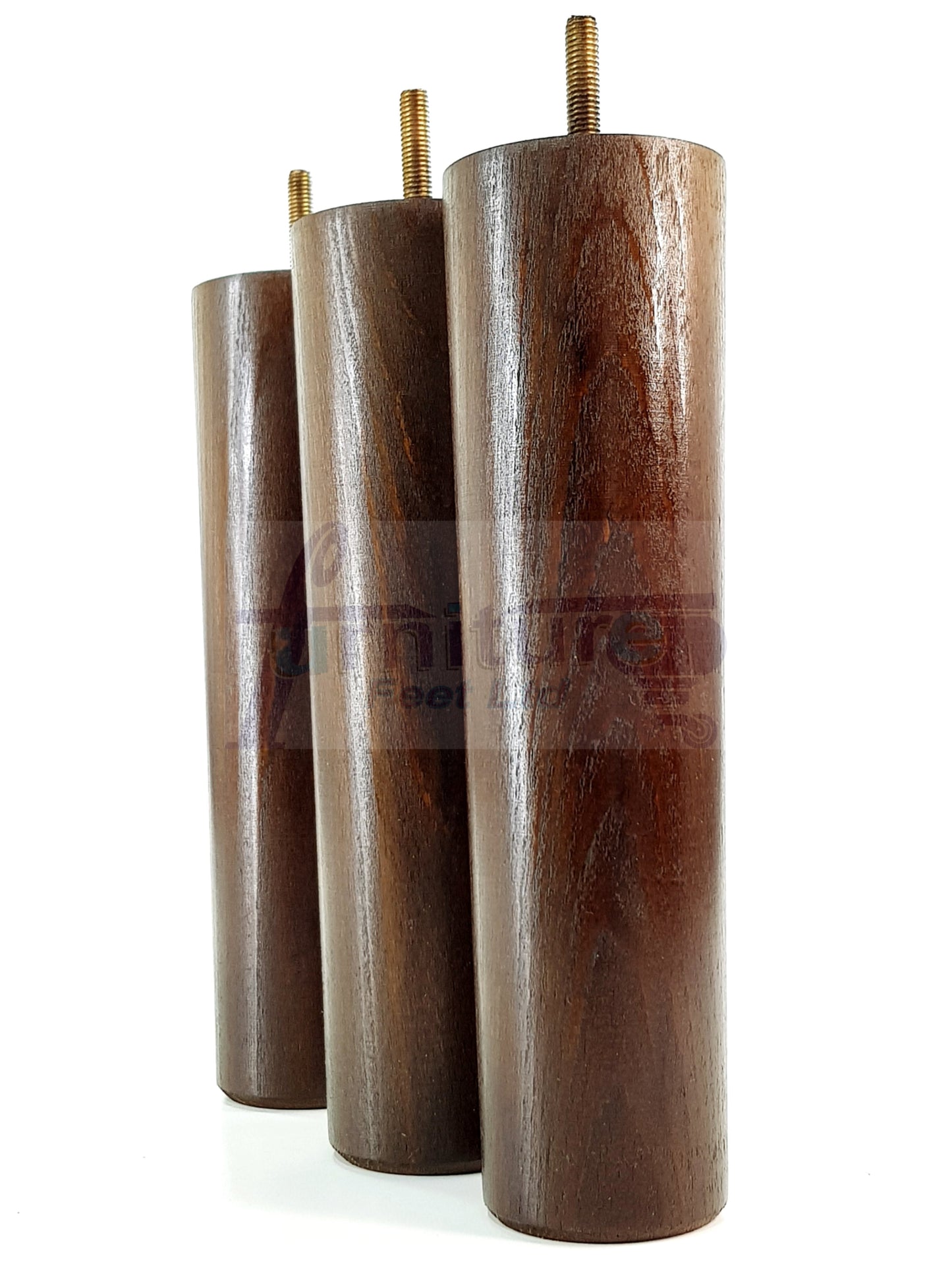 4 Furniture Legs Replacement Feet 230mm Chairs Settee & Cabinets M8 Thread Antique Brown