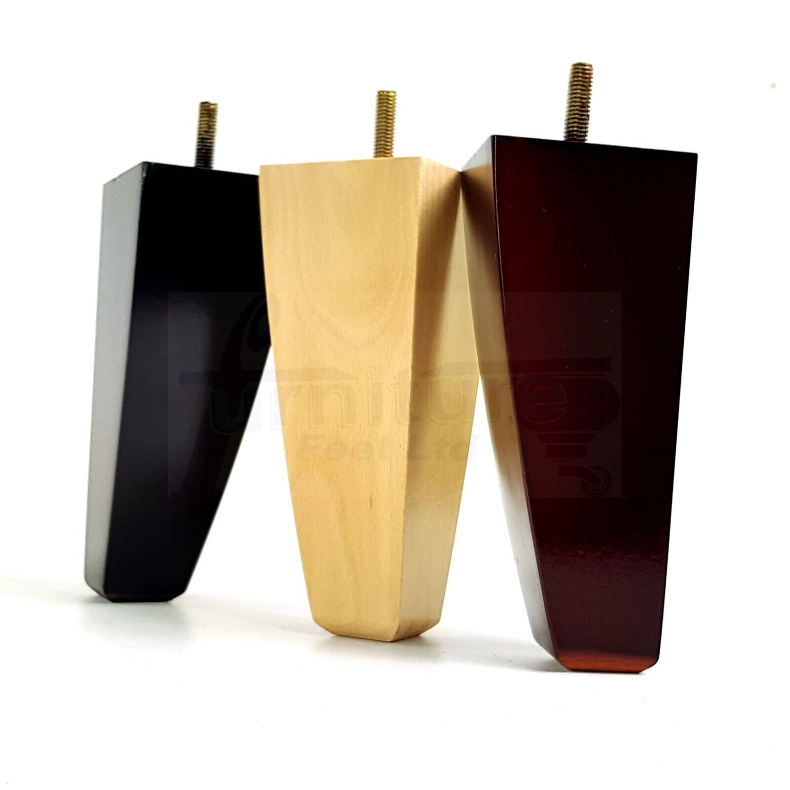4x Tapered Square Furniture Legs Sofa Feet M8 for Chairs, Settees 150mm High