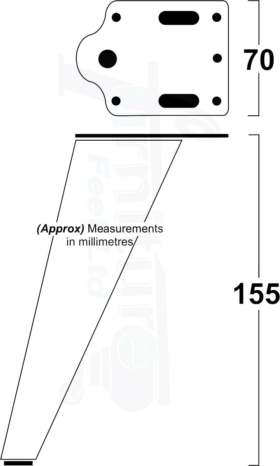 4 Metal Furniture Legs 155mm High Replacement Feet Sofas Chair Cabinet Bed Stool