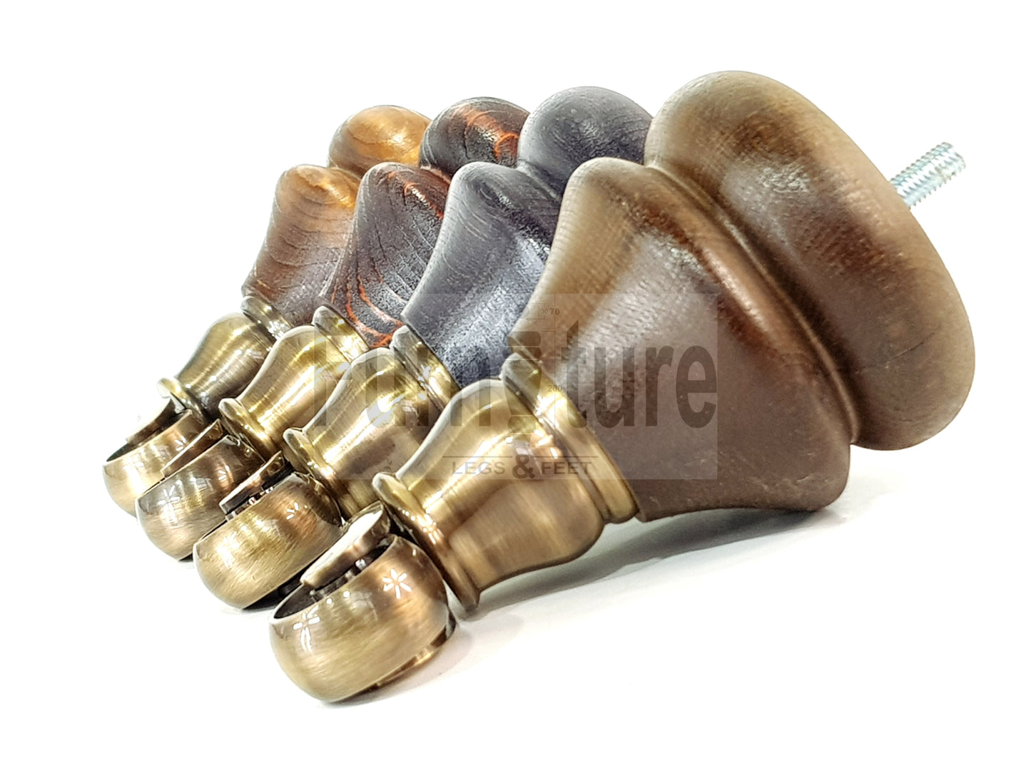 Set Of 4 Turned Furniture Wood Feet With Castors 140mm Sofas Chairs Settee Cabinets Beds M8(8mm)