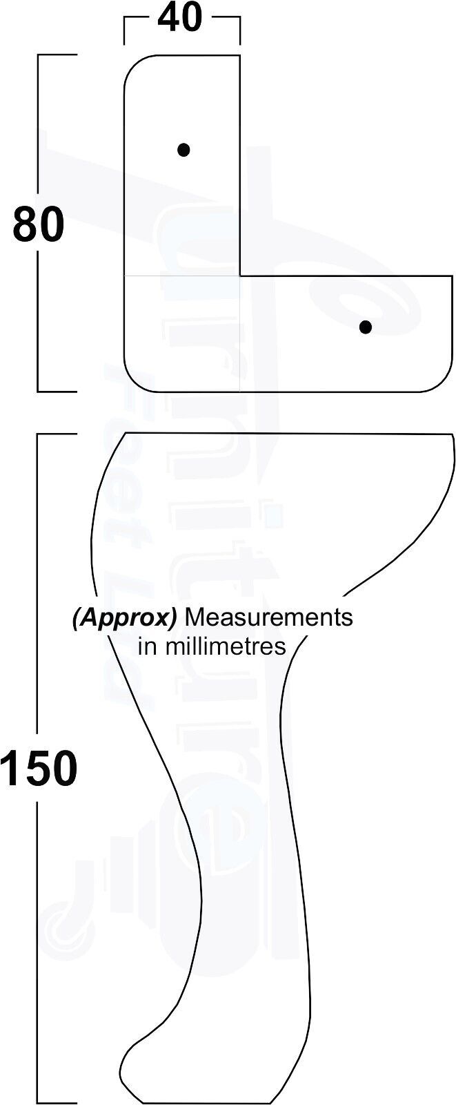 4 Solid Wood Furniture Feet 150mm High Queen Anne Replacement Legs M8 (8mm) 6 Inches Chair Stools Bed Sofa Georgian Style