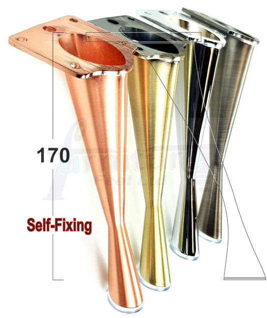 4x Metal Furniture Legs 170mm High Self-Fix Modern Feet Sofa Chair Tables Cabinets