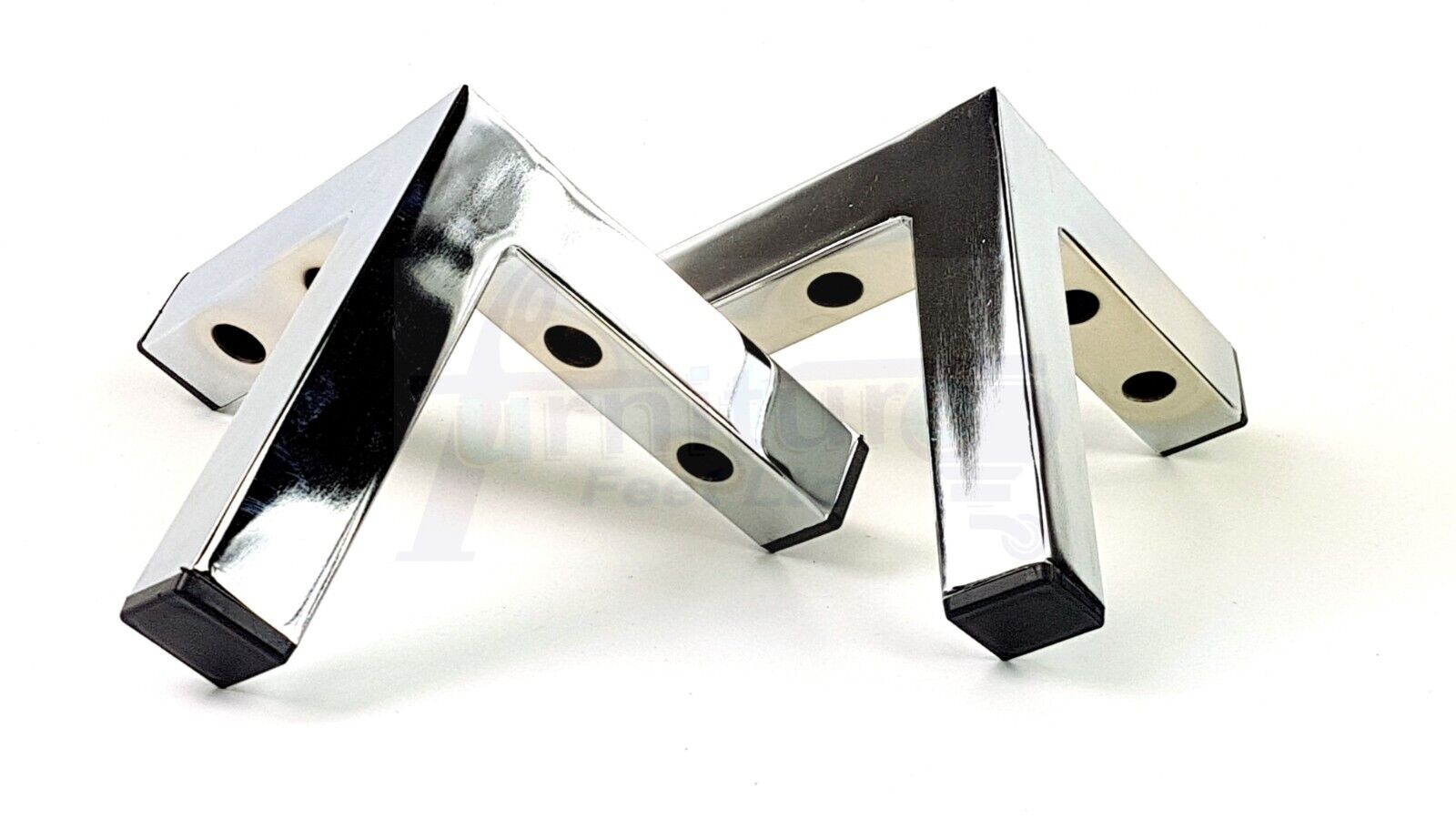 4x Metal Furniture Legs Replacement Sofa Chair Feet 155mm High Chrome (Self-Fix)