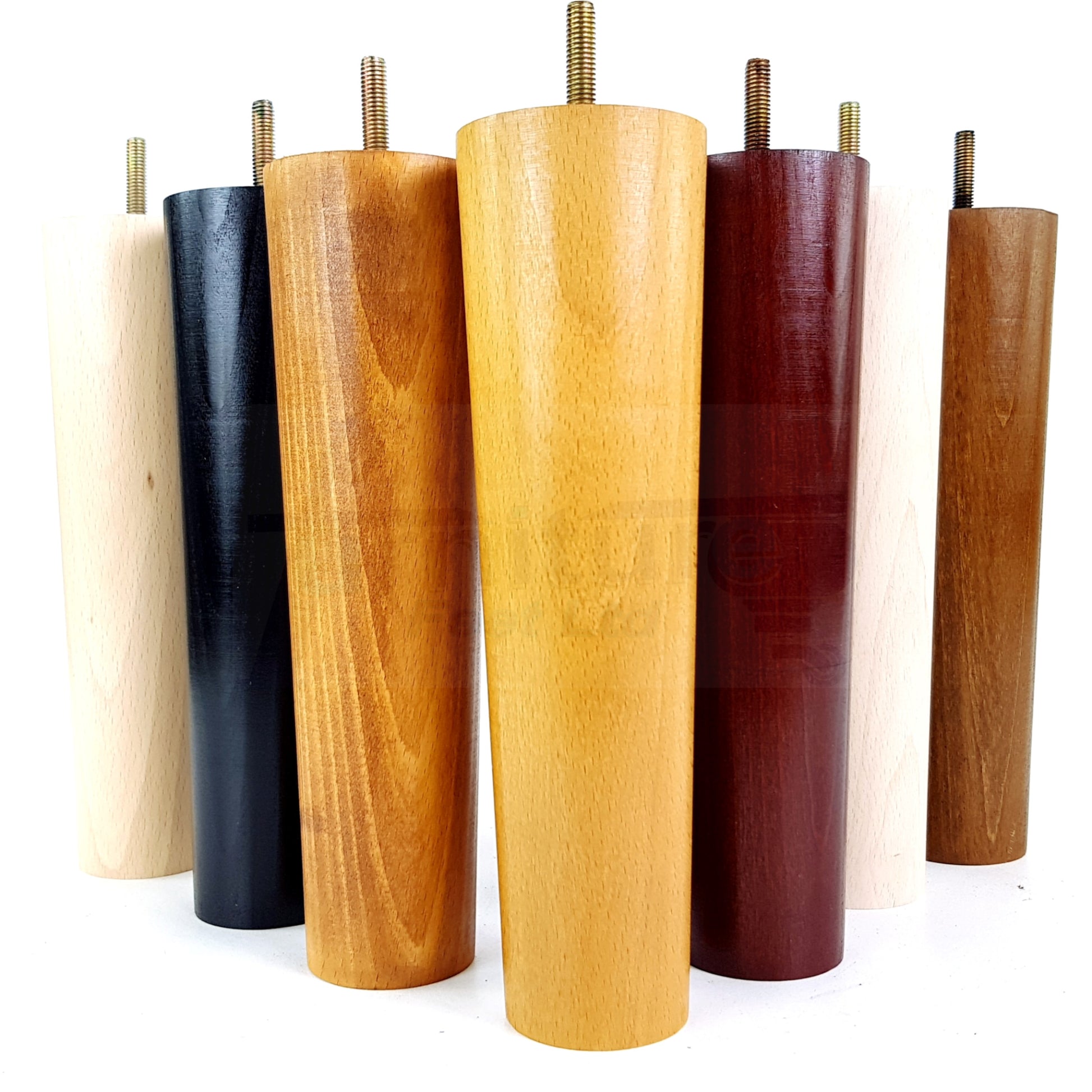 4 Solid Wood Turned Furniture Legs Replacement Feet 230mm High Chairs Sofa Bed Settee & Cabinets M10