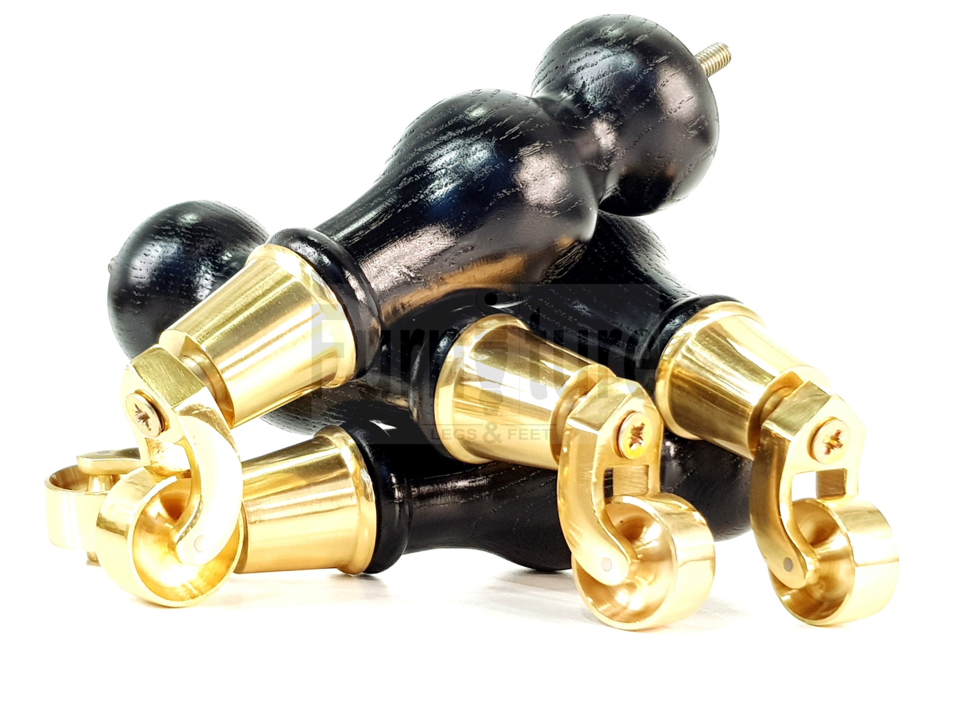 4x Solid Oak Wood Furniture Castor Legs Sofa Settee Chair Replacement Feet 195mm