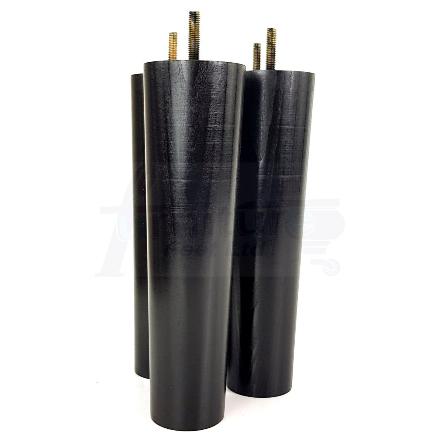 4 Furniture Legs Replacement Feet 230mm Chairs Settee & Cabinets M8 Thread Black