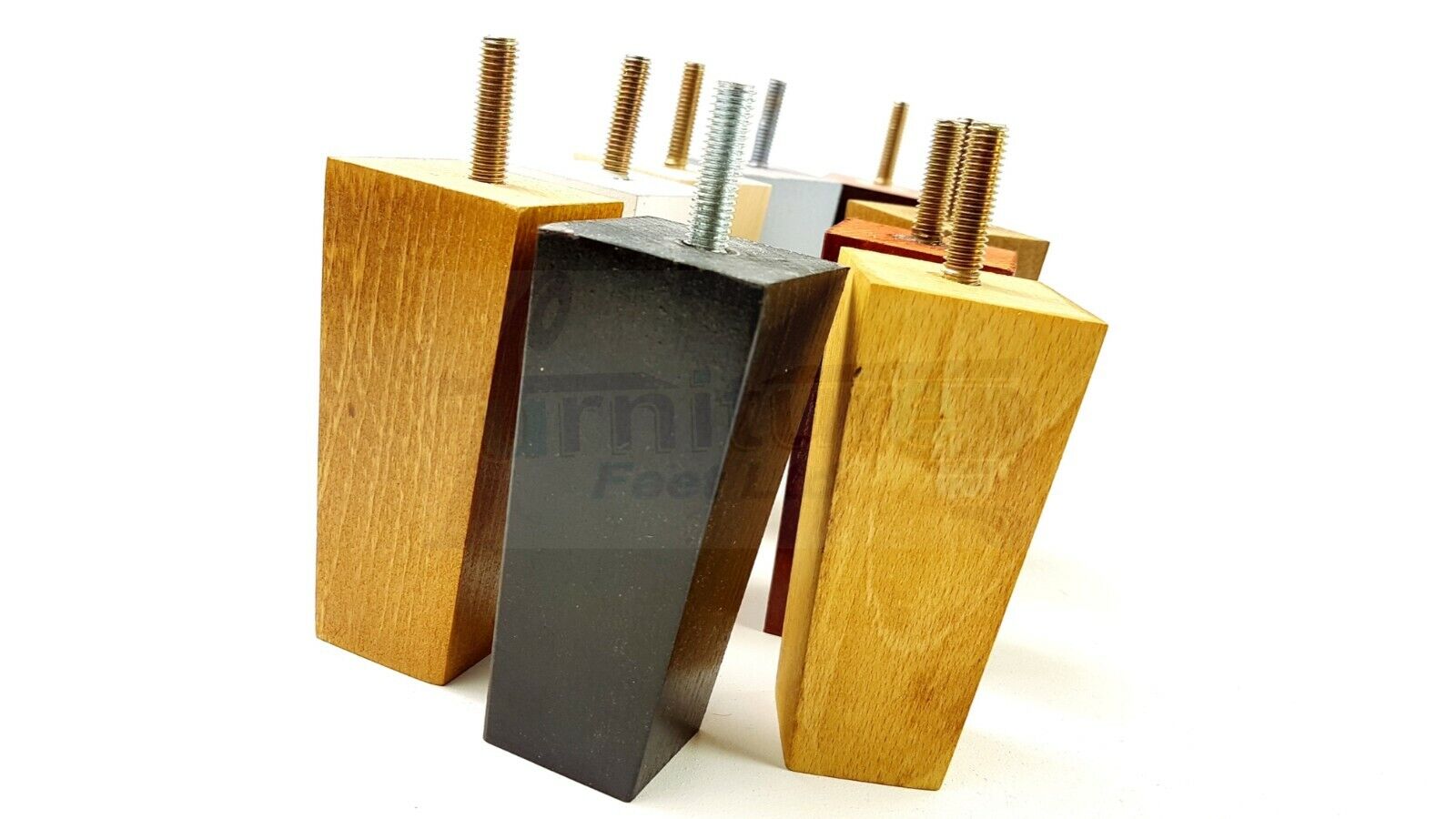 4x Solid Wood Furniture Legs Chair Settee Replacement Feet 120mm High 8mm Thread