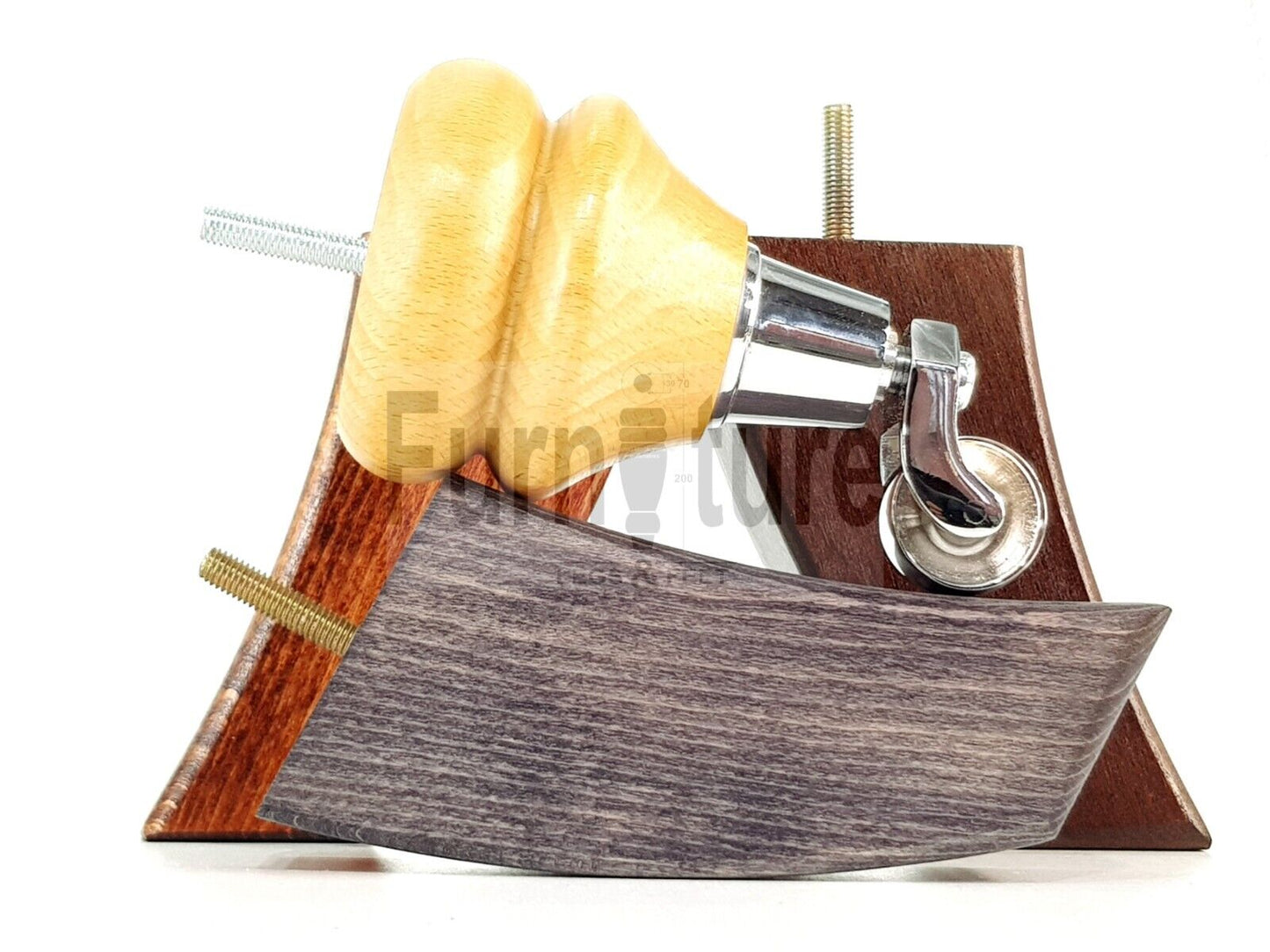 Turned Wood Furniture Feet 2 With Chrome Castors 140mm & 2 Curved Back Legs Sofas Chairs Stools Cabinets Beds M8