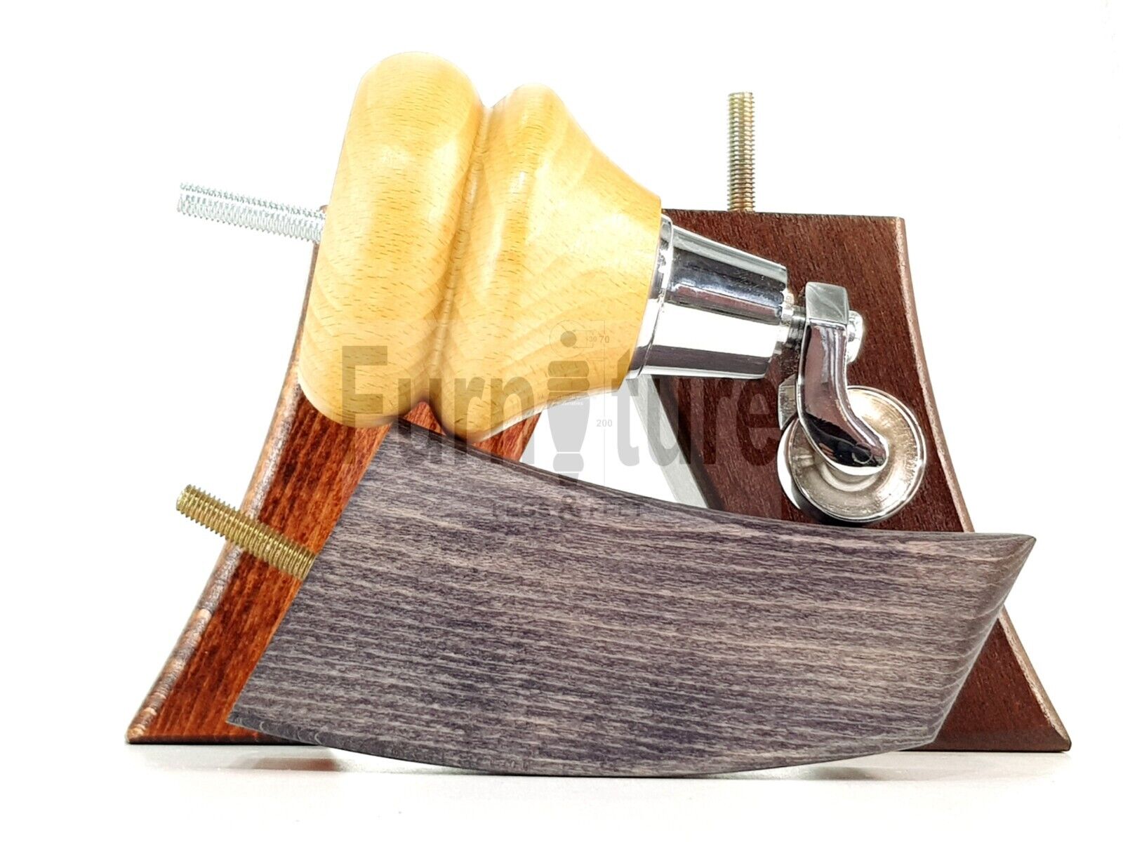 Turned Wood Furniture Feet 2 With Chrome Castors 140mm & 2 Curved Back Legs Sofas Chairs Stools Cabinets Beds M8