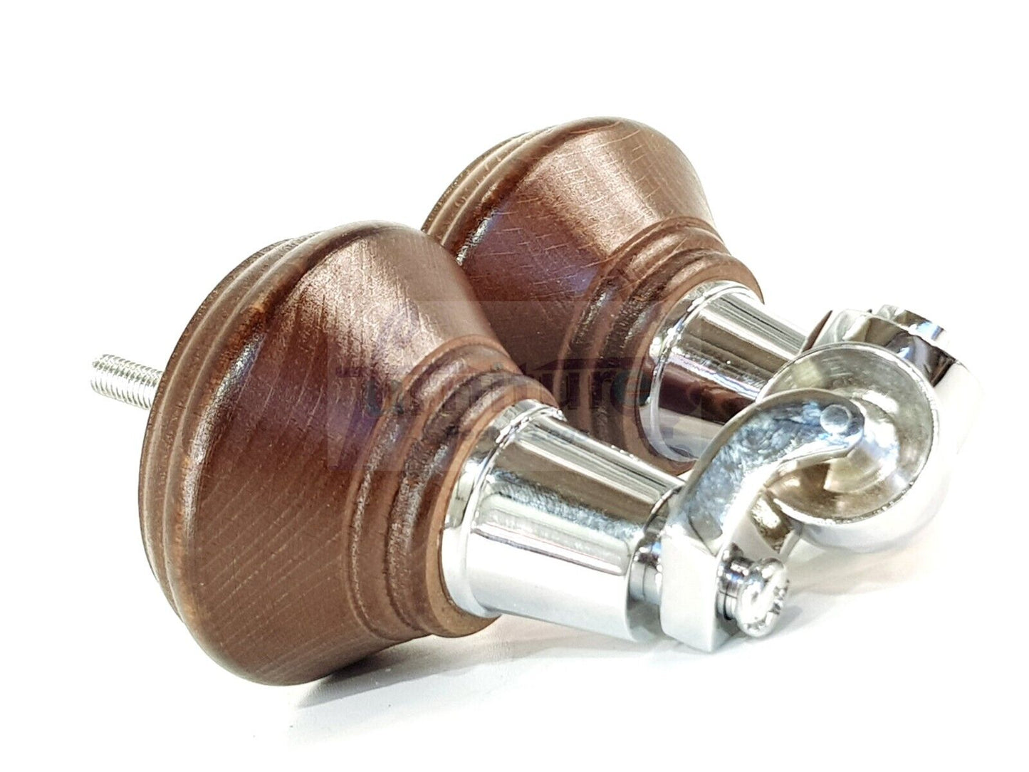 4x Antique Mahogany Stain Wooden Furniture Sofa Legs M8 With Castors Replacment Chair Settee Feet 115mm - 125mm High