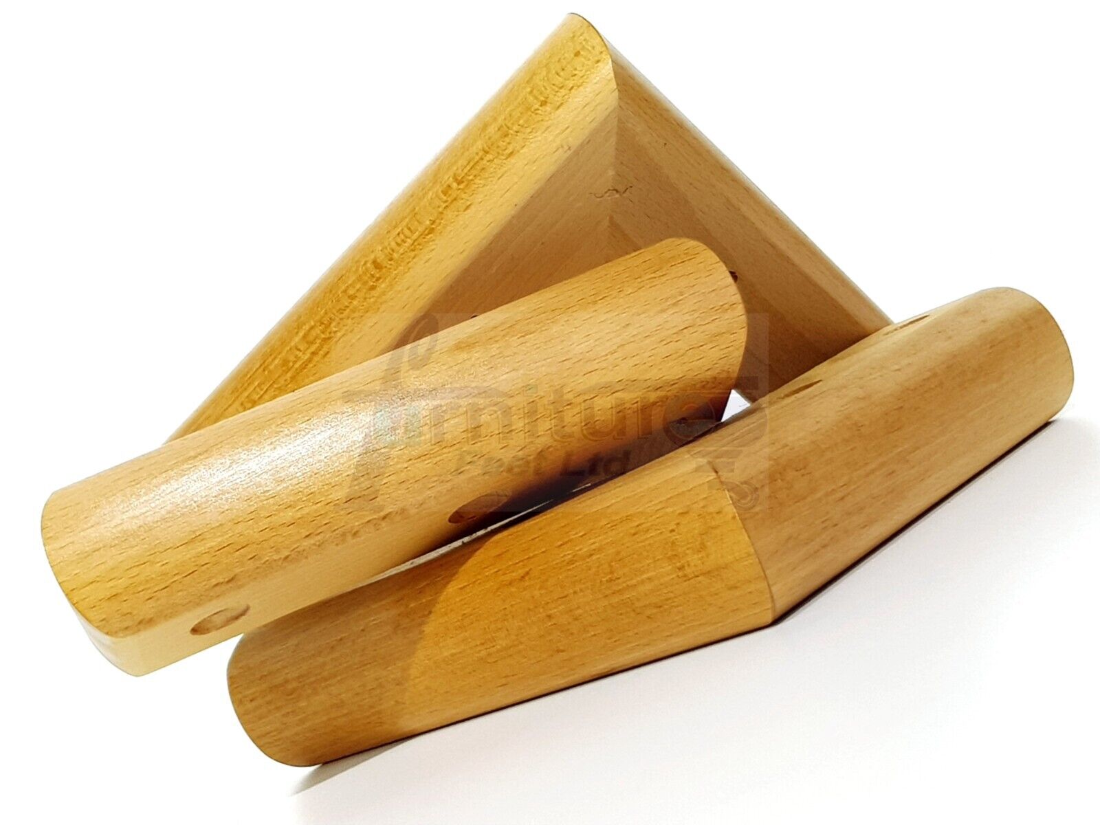 Set Of 4 Wooden Corner Furniture Feet 40mm High Replacement Sofa Chair Legs Self-Fixing: Oak