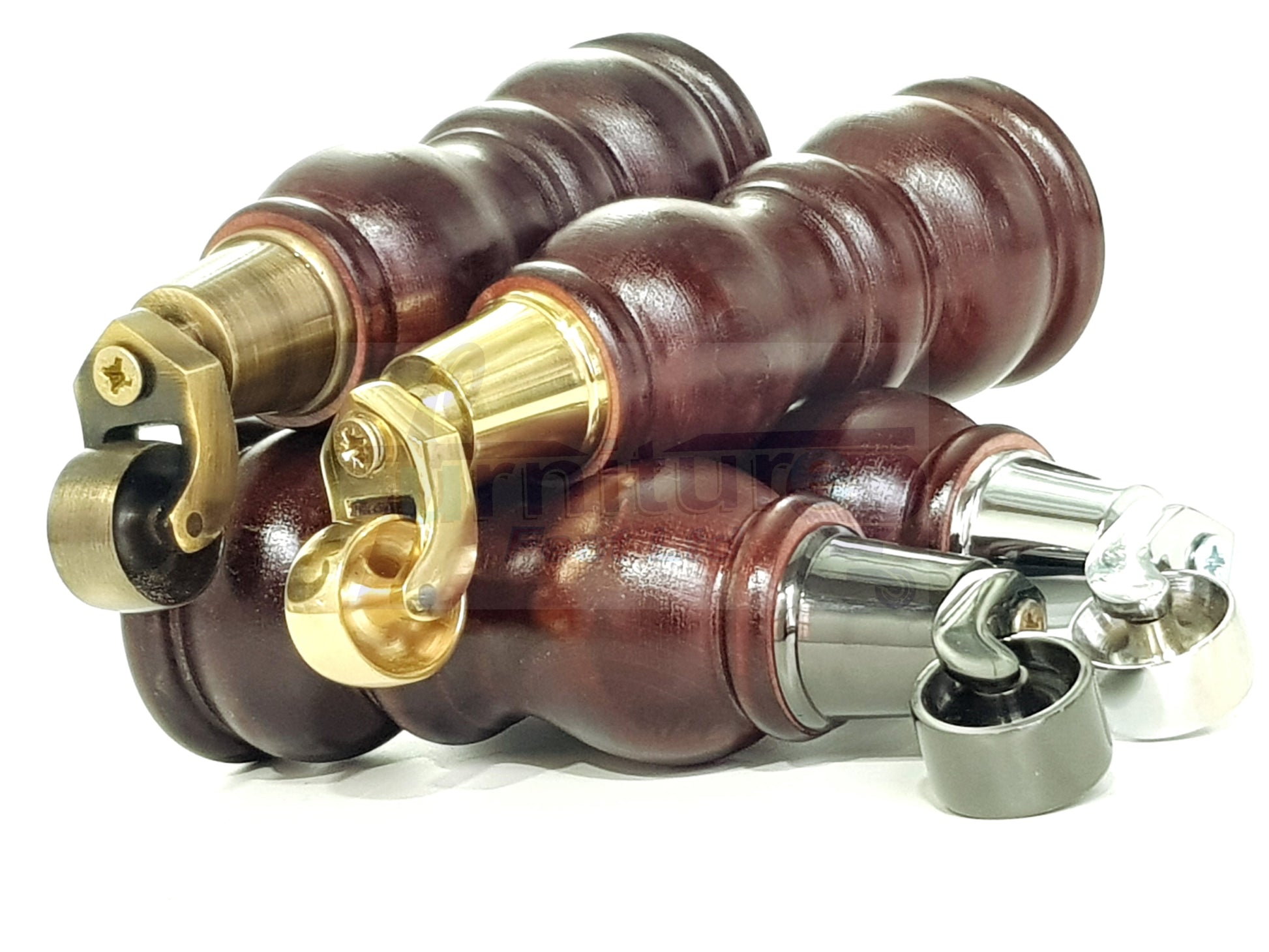 Solid Wood Furniture Feet With Castors Set of 4 Legs 205mm High For Sofas Chairs & Beds M10 Thread