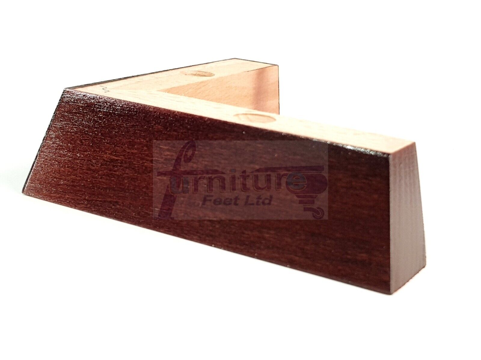 4 Wood Corner Mahogany Furniture Legs 40mm High Replacement Sofa Chair Feet (Self Fix)