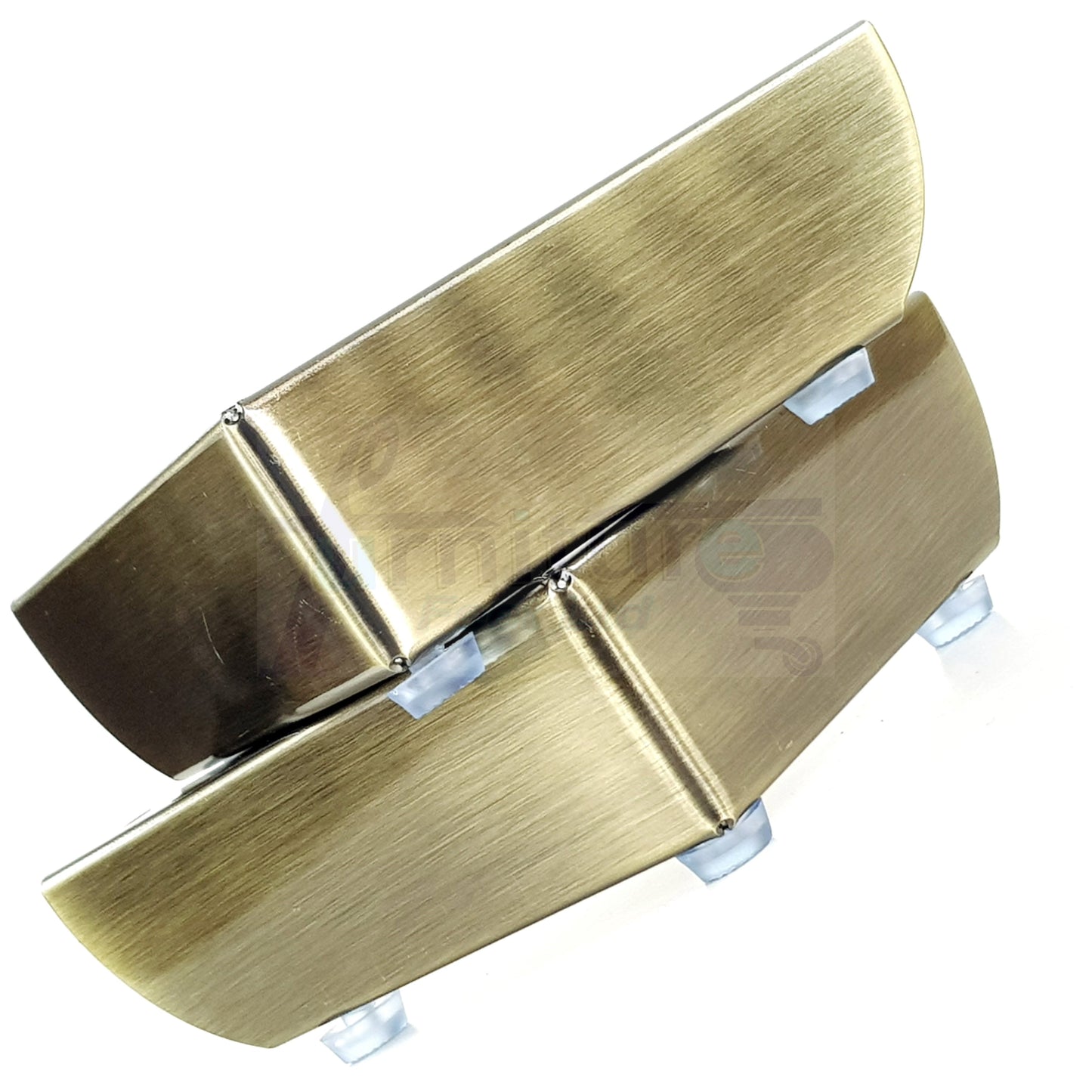 Metal Furniture Feet Brushed Brass Replacement Metal Leg 50mm High Sofa Chairs Stools Beds Cabinets Self Fix with Screws 