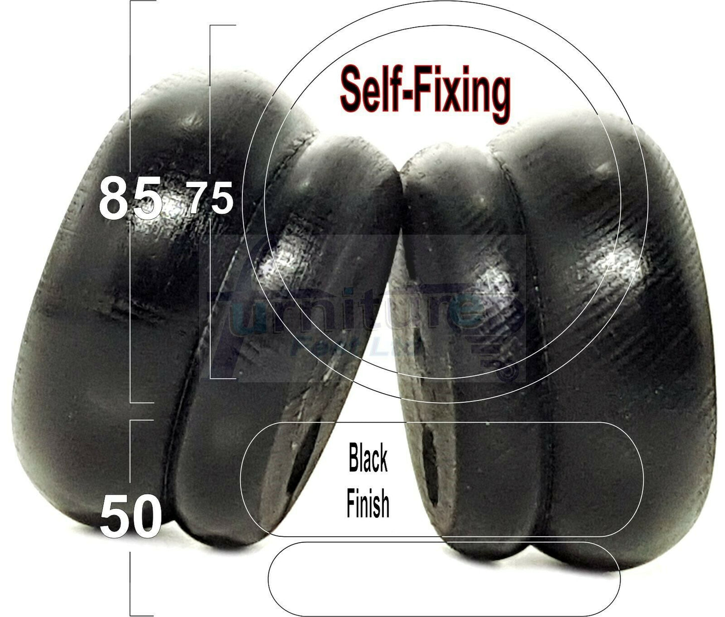 4 Turned Wood Furniture Legs Chair Sofa Stool Bed Replacement Bun Feet 50mm High