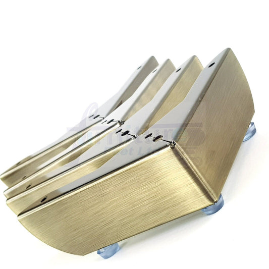 4x Metal Furniture Legs 40mm High Chair Feet Cabinets Brushed Brass (Self-Fix)