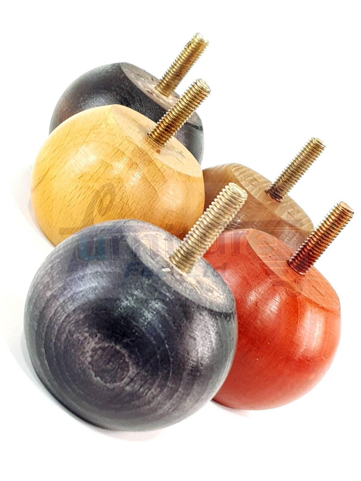 4 Solid Round Wood Turned Furniture Legs Replacement Bun Feet 2 Inches 50mm High Chairs Sofa Beds Settee M8 