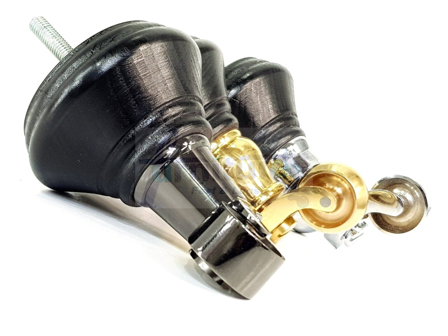 4x Black Wooden Furniture Sofa Legs M8 With Castors Replacment Chair Settee Feet 115mm - 125mm High