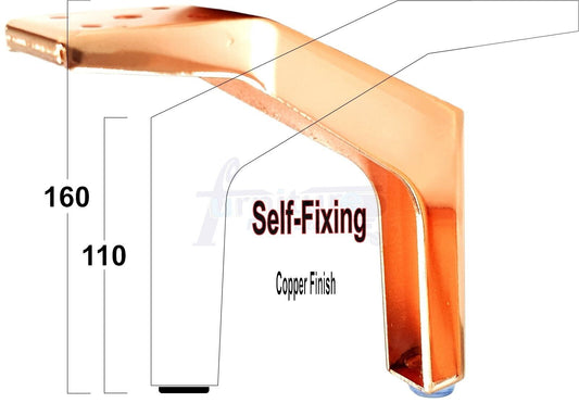 4 Rose Gold Furniture Feet Metal Copper Legs 160mm High Sofa Chair Beds Cabinets