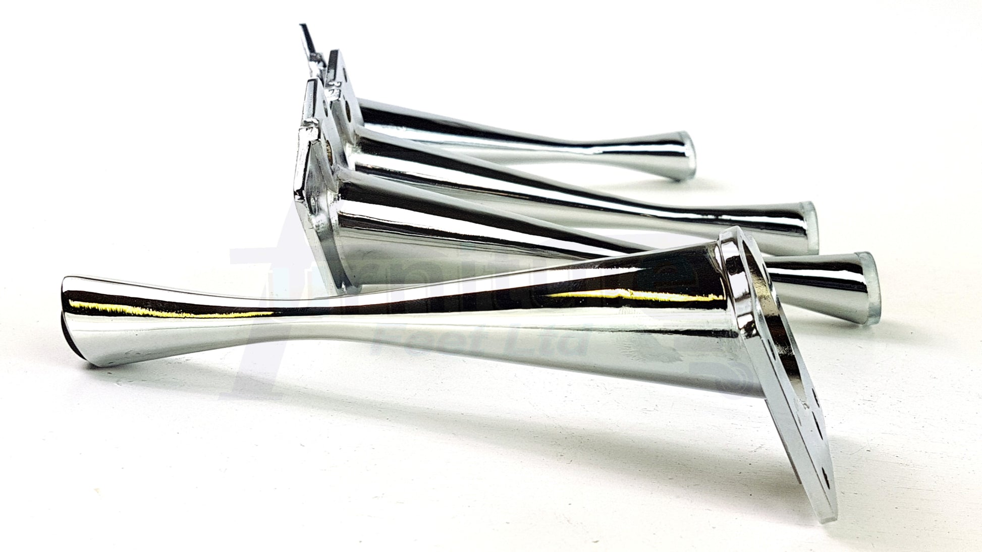 4x Metal Furniture Legs Chrome 170mm High Self-Fix Modern Feet Sofa Chair Cabinet Table