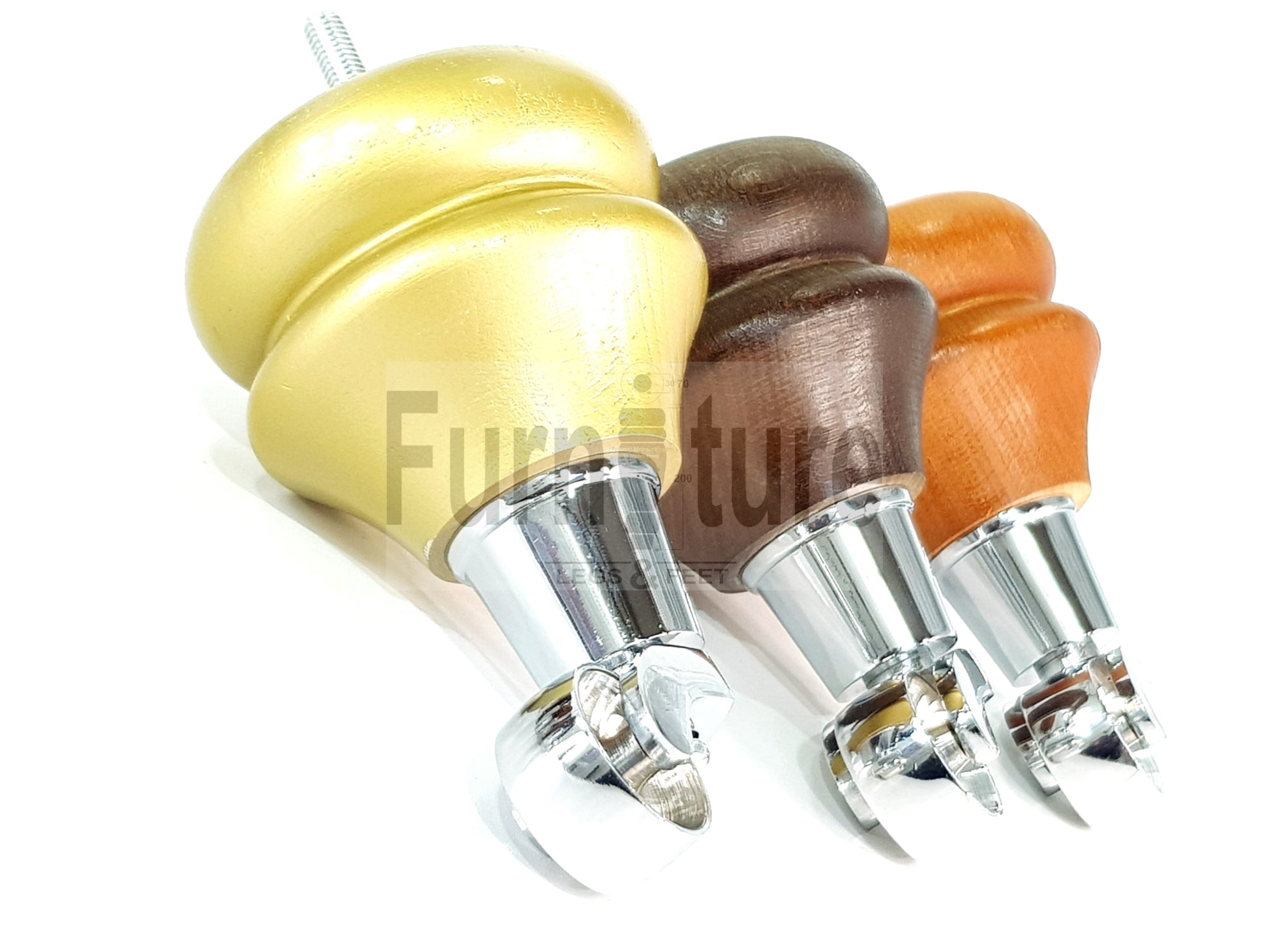 Set Of 4 Turned Furniture Wood Feet With Chrome Castors 140mm Sofas Chairs Settee Cabinets Beds M8(8mm)