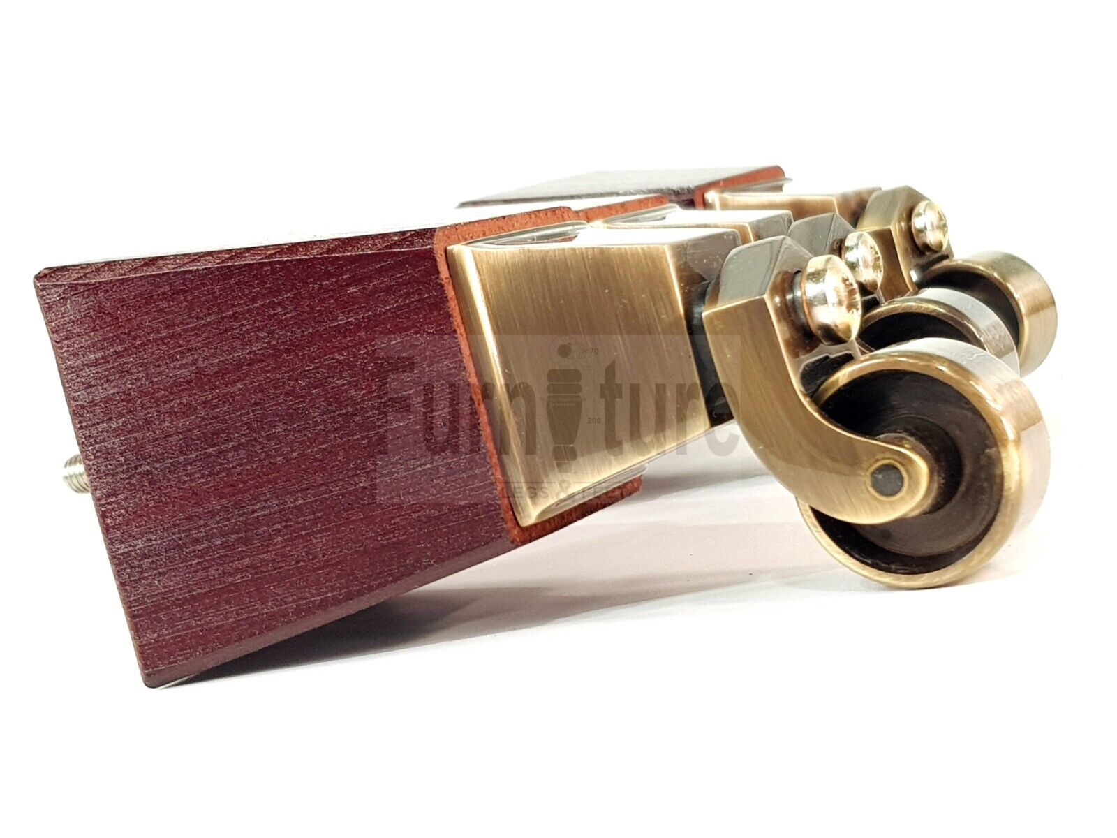 4x Block Wood With Antique Castor Furniture Legs 8mm Thread For Chairs Settees Sofa 150mm