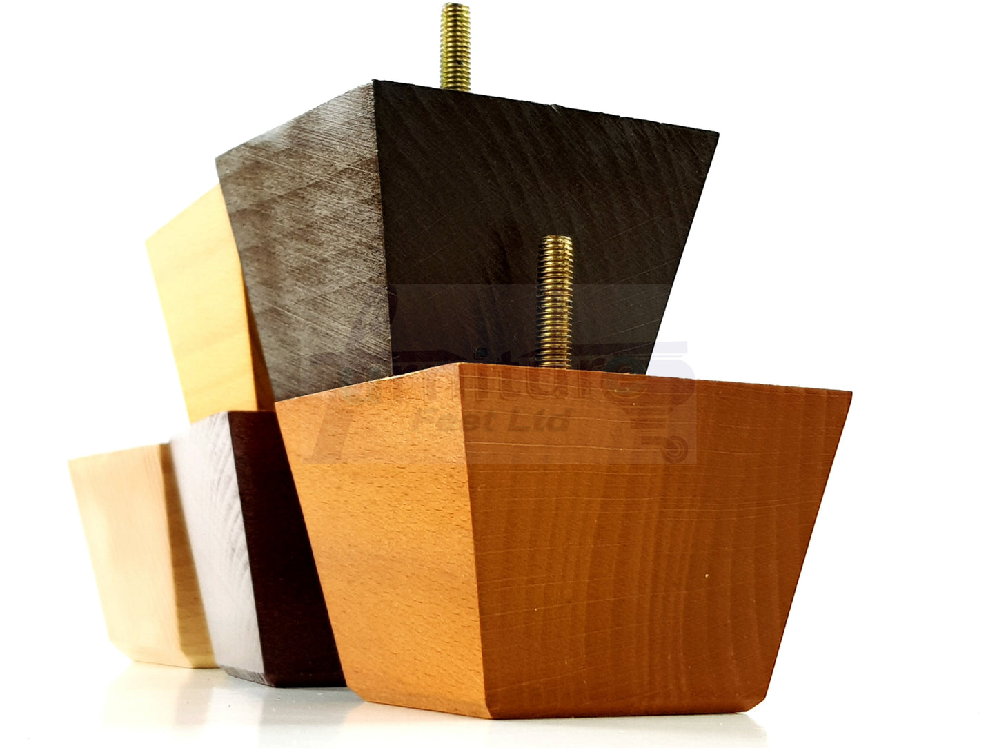 4x Square Wood Sofa Legs 60mm High Replacement Furniture Feet Chairs Cabinets M10 Thread