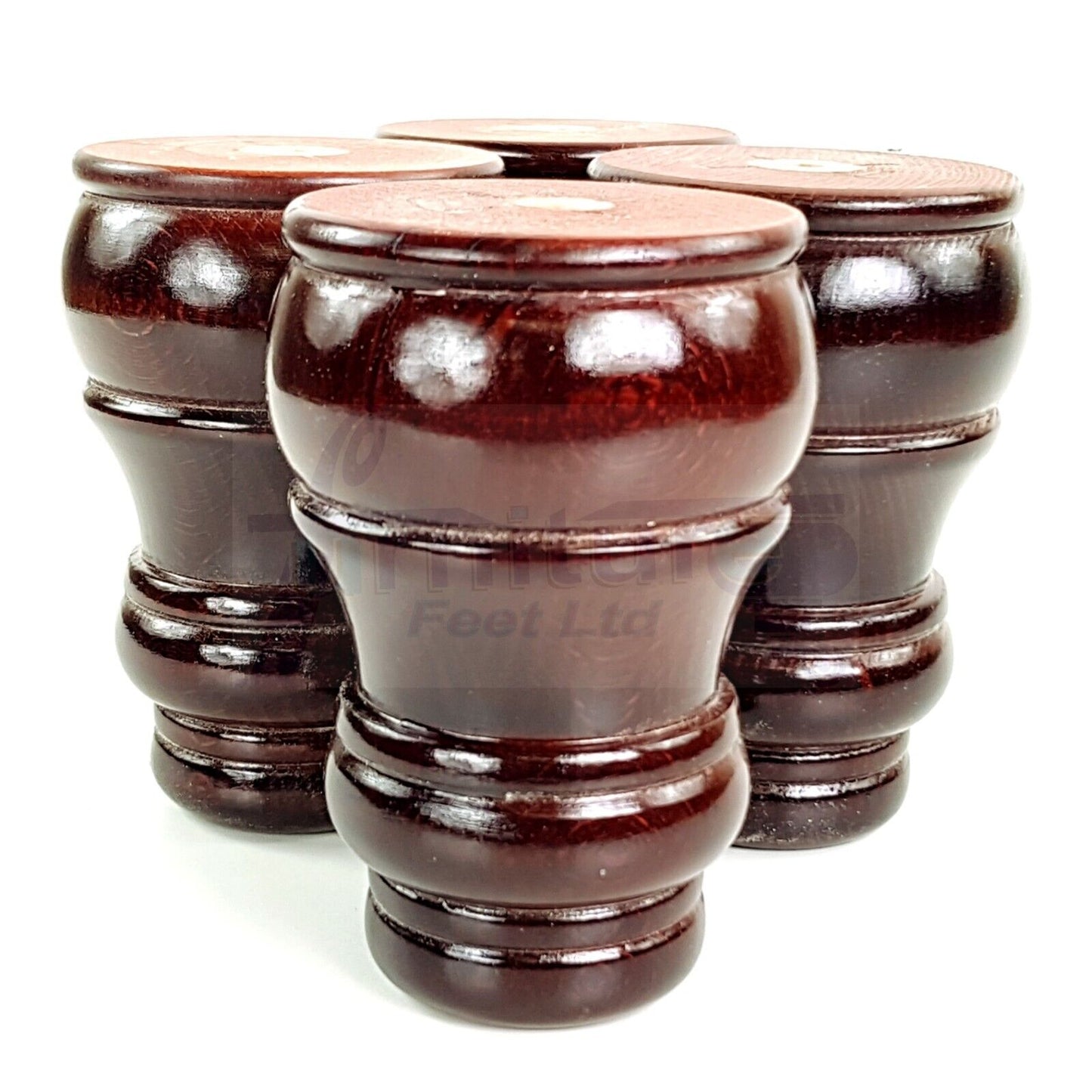 4x Replacement Turned Furniture Sofa Leg Chair Settee Feet 125mm High (Self-Fix)