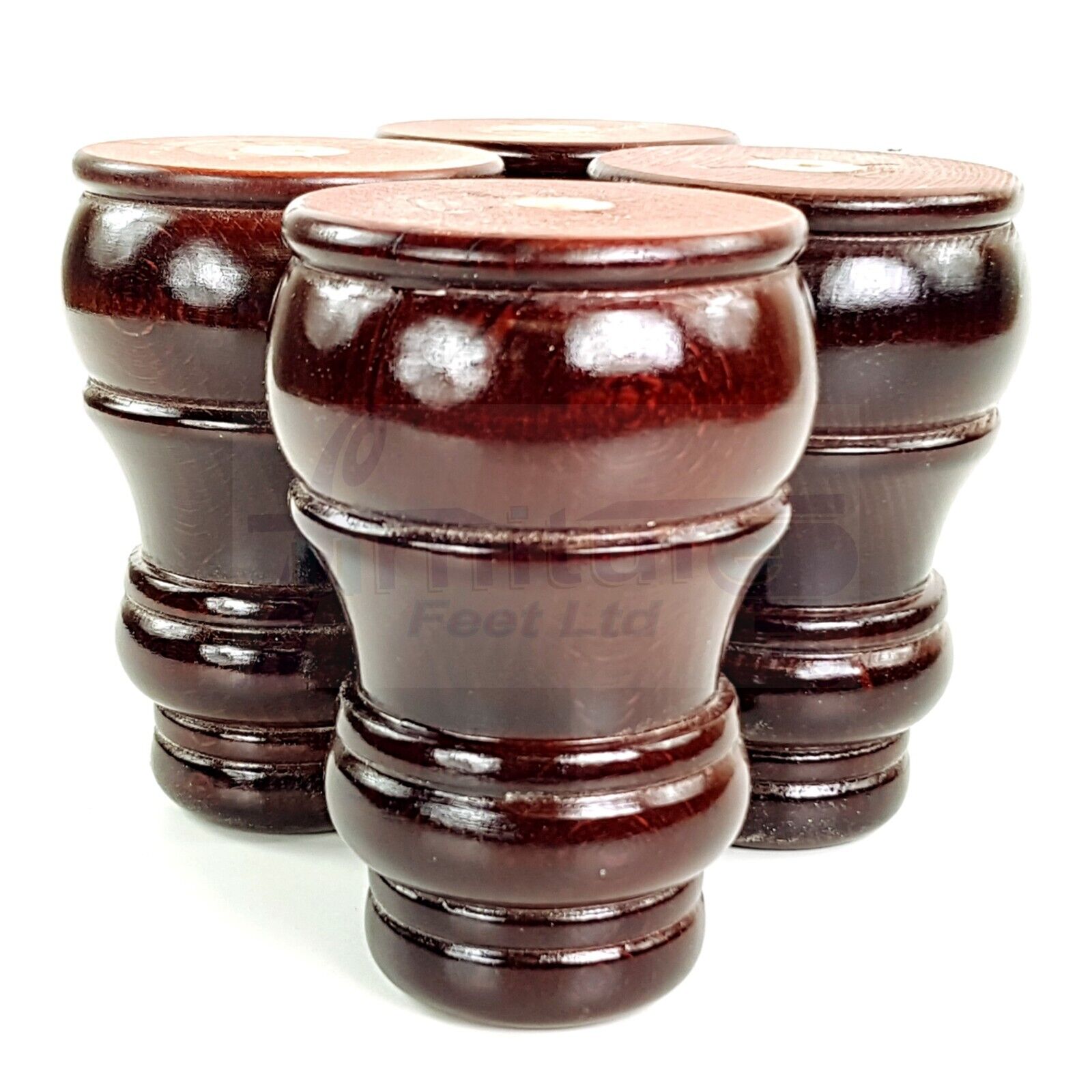 4x Replacement Turned Furniture Sofa Leg Chair Settee Feet 125mm High (Self-Fix)