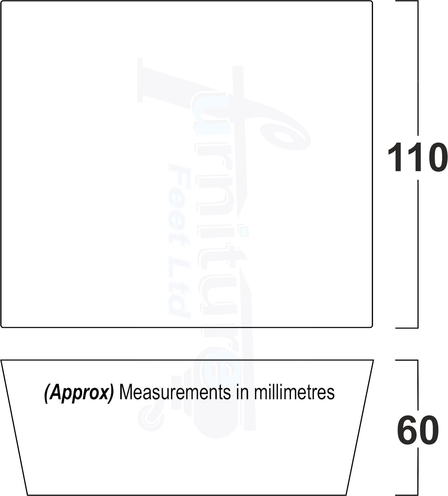 4x Square Wood Sofa Legs 60mm High Replacement Furniture Feet Chairs Cabinets M10 Thread