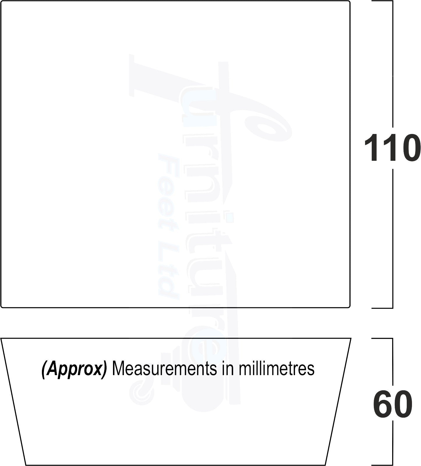 4x Square Wood Sofa Legs 60mm High Replacement Furniture Feet Chairs Cabinets M10 Thread