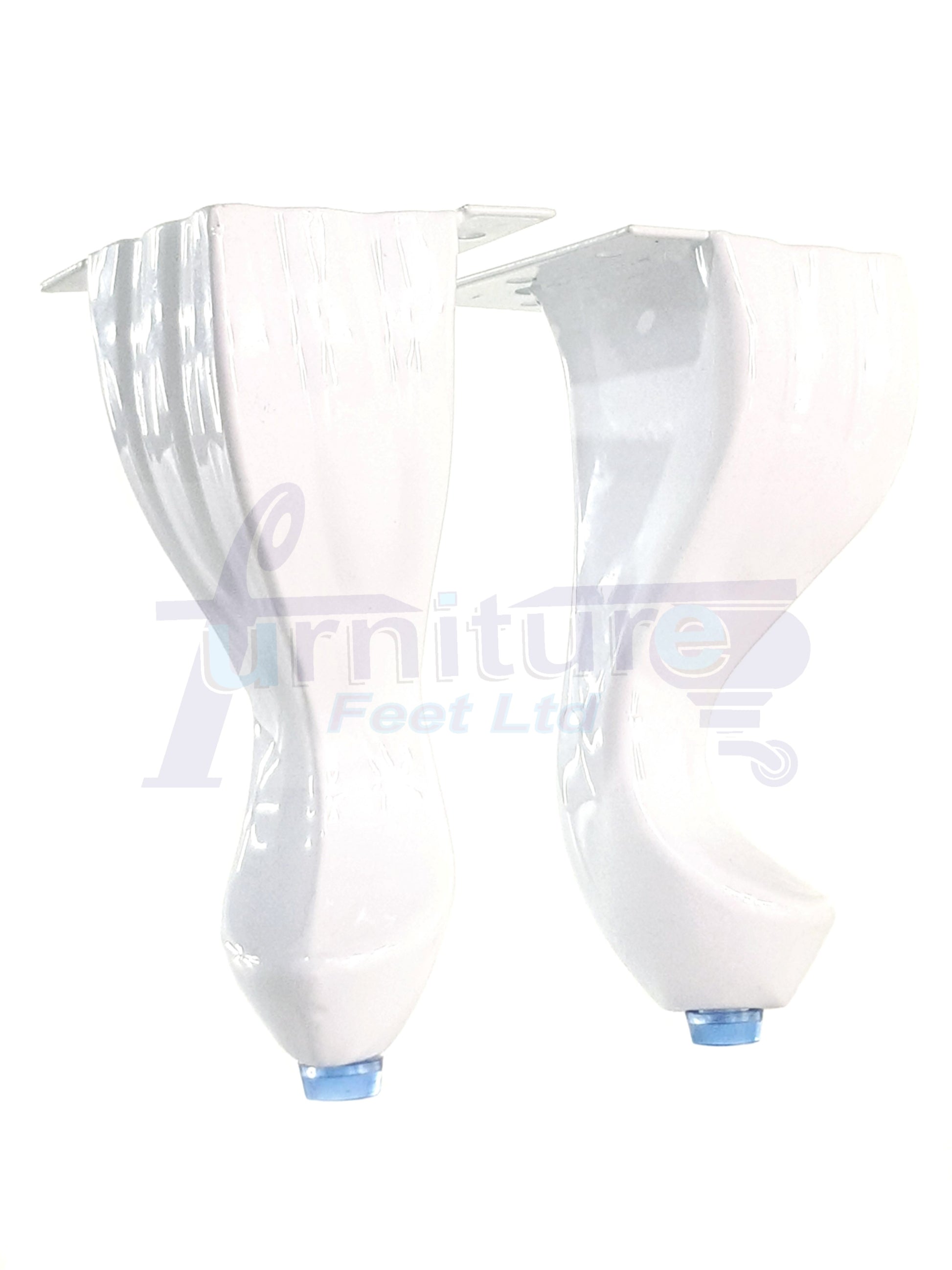 4x White Metal Queen Anne Feet 140mm High Furniture Legs Sofa Chair Cabinet Stool Bed