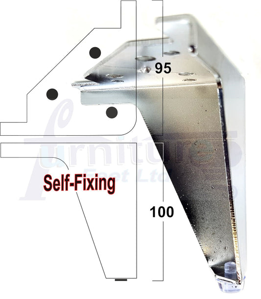4 Chrome Metal Furniture Legs 100mm High Feet Sofa Chair Cabinets Beds Stools Fix With Screws