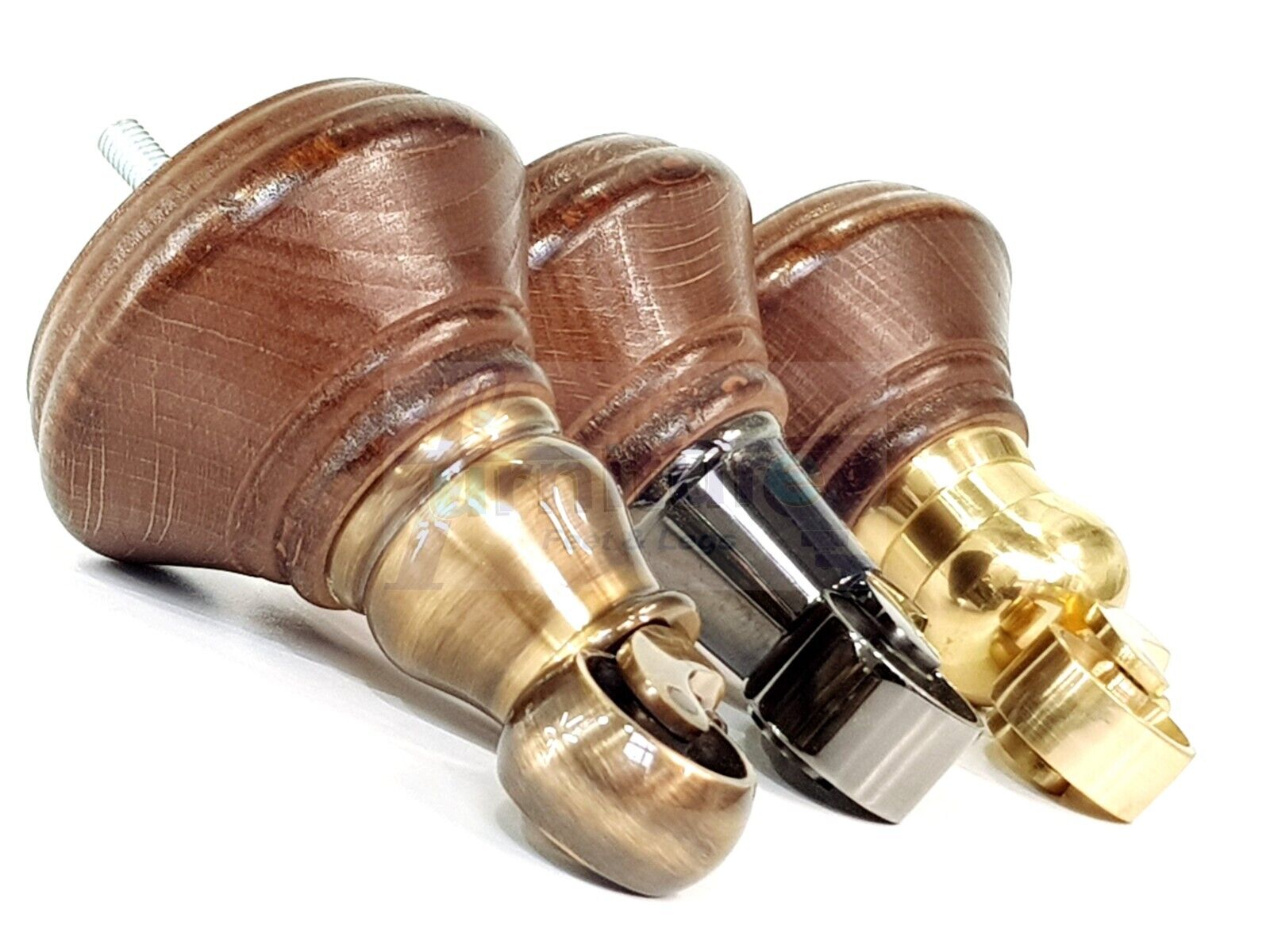 4x Antique Mahogany Stain Wooden Furniture Sofa Legs M8 With Castors Replacment Chair Settee Feet 115mm - 125mm High