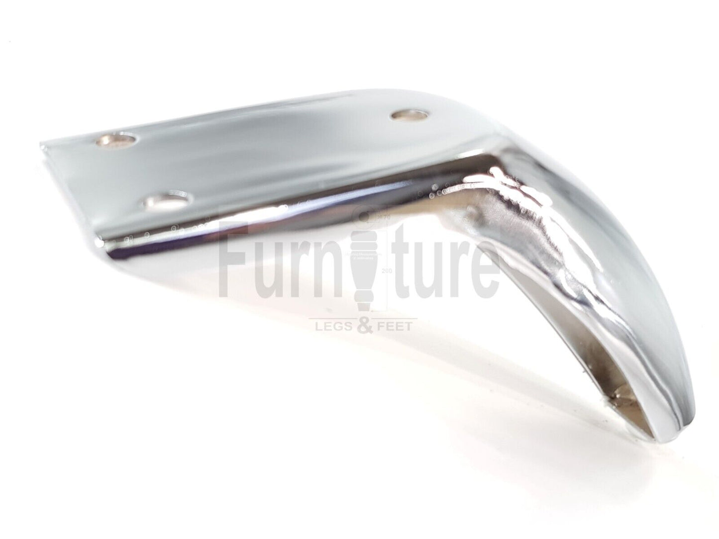 4x Chrome Metal Legs 130mm Replacement Feet Cabinet Sofa Chair Settee (Self-Fix)