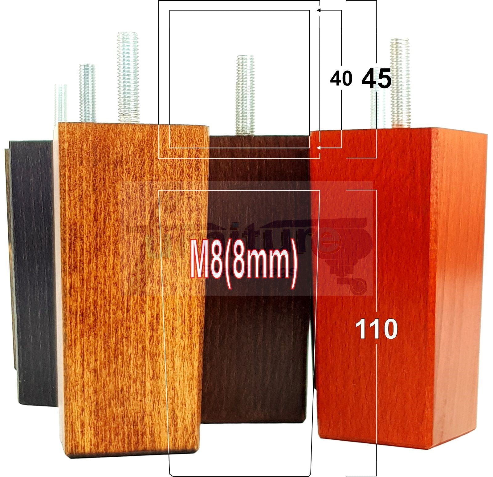 4 Wood Furniture Feet Replacement Legs 110mm High Chairs Stools Sofa Bed Settee & Cabinets M8