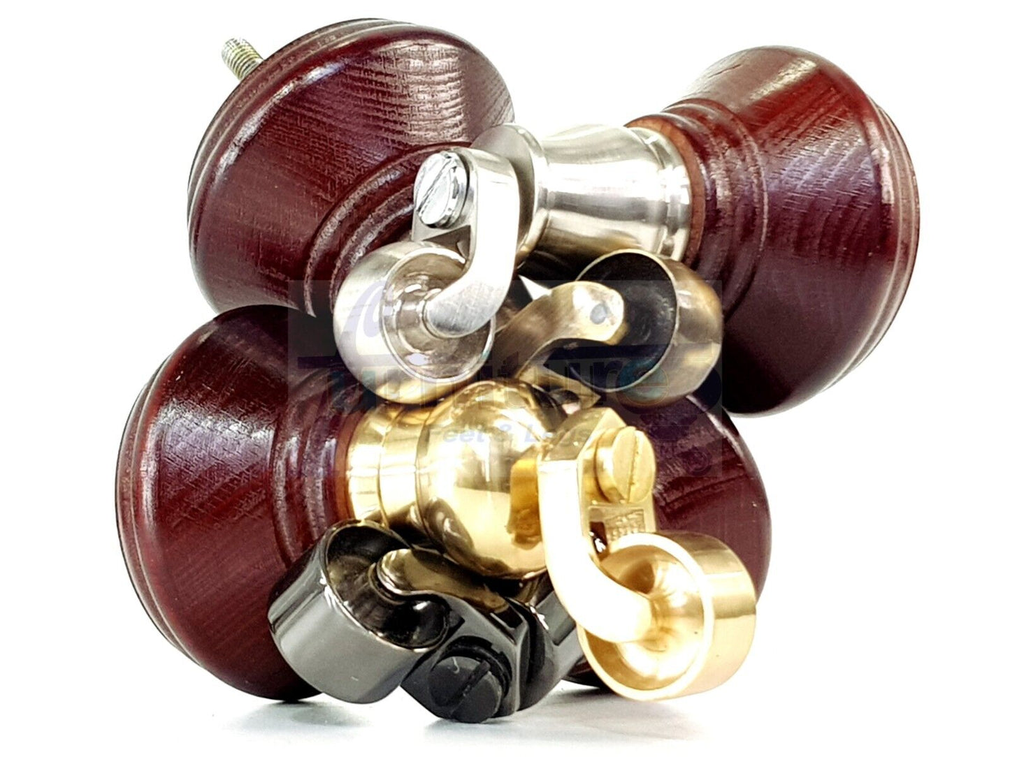 4x Mahogany Wooden Furniture Sofa Legs M8 With Castors Replacment Chair Settee Feet 115mm - 125mm High