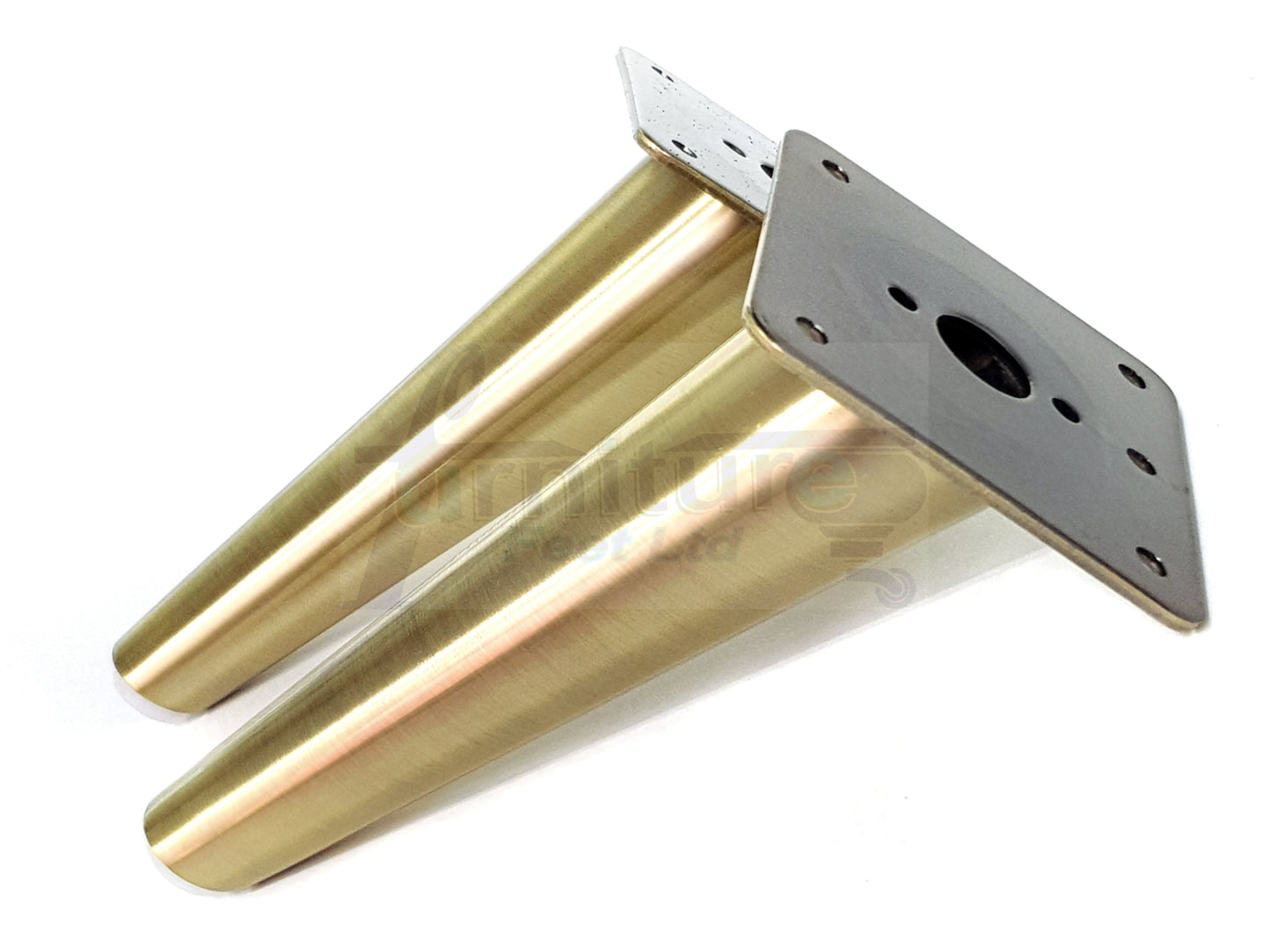 4x Metal Antique Brass Furniture Legs 180mm High Angled Feet Sofa Chair Cabinets Beds